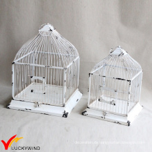 Set 2 Table Centerpiece Square Shabby Weiß Vintage Birdcage